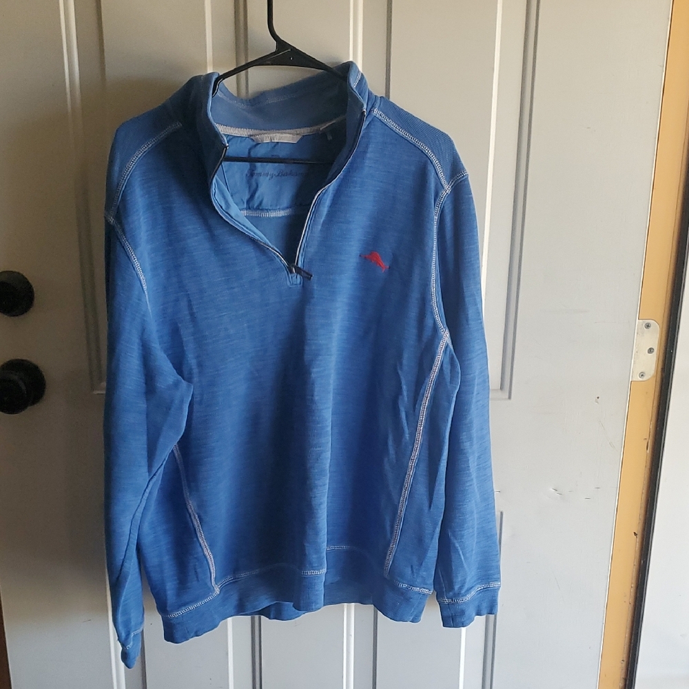 Tommy Bahama Blue Quarter‑Zip Pullover Men’s Medium | Coastal